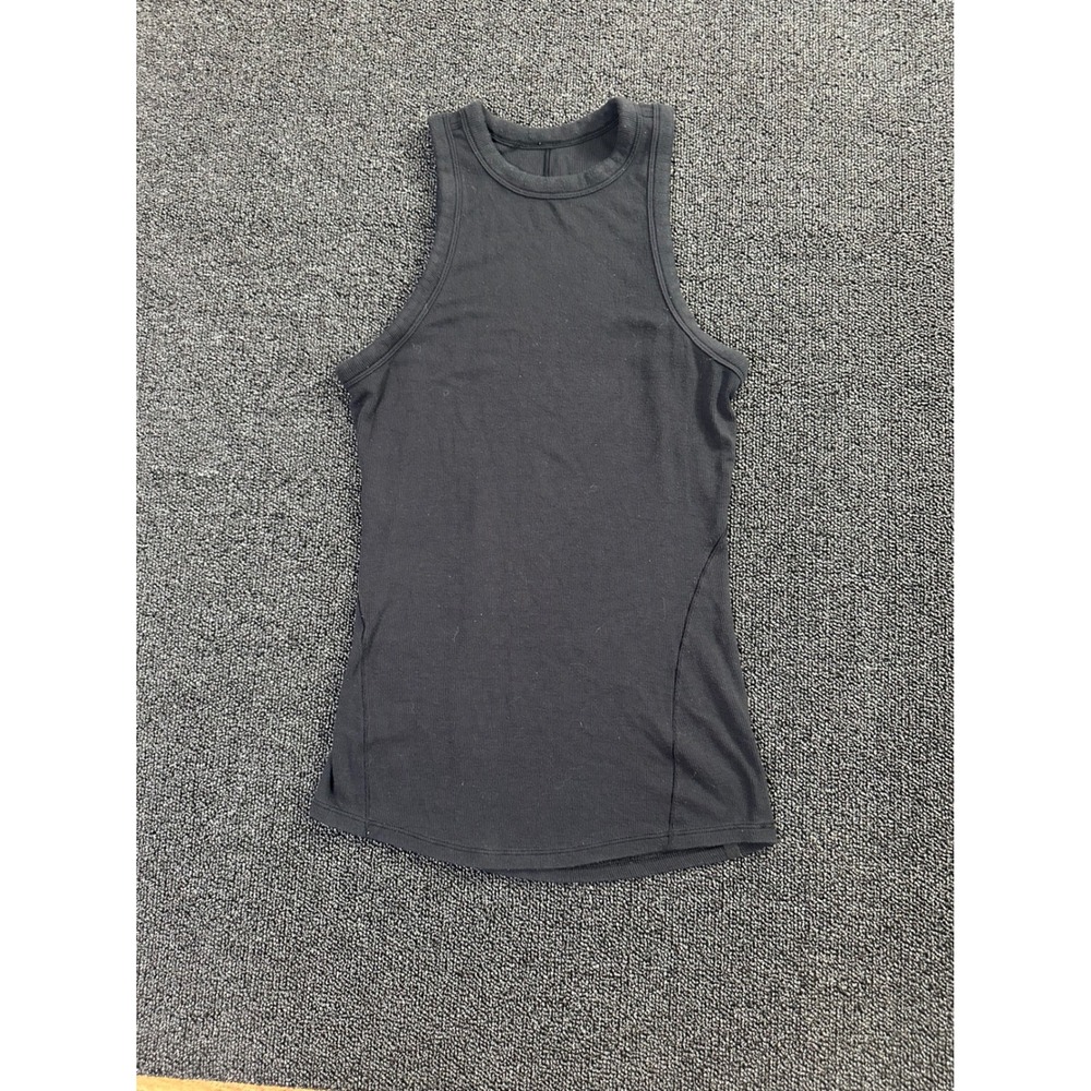 Lululemon Ebb to Street Tank Top Black Ribbed High Neck Racerback Size 2-4